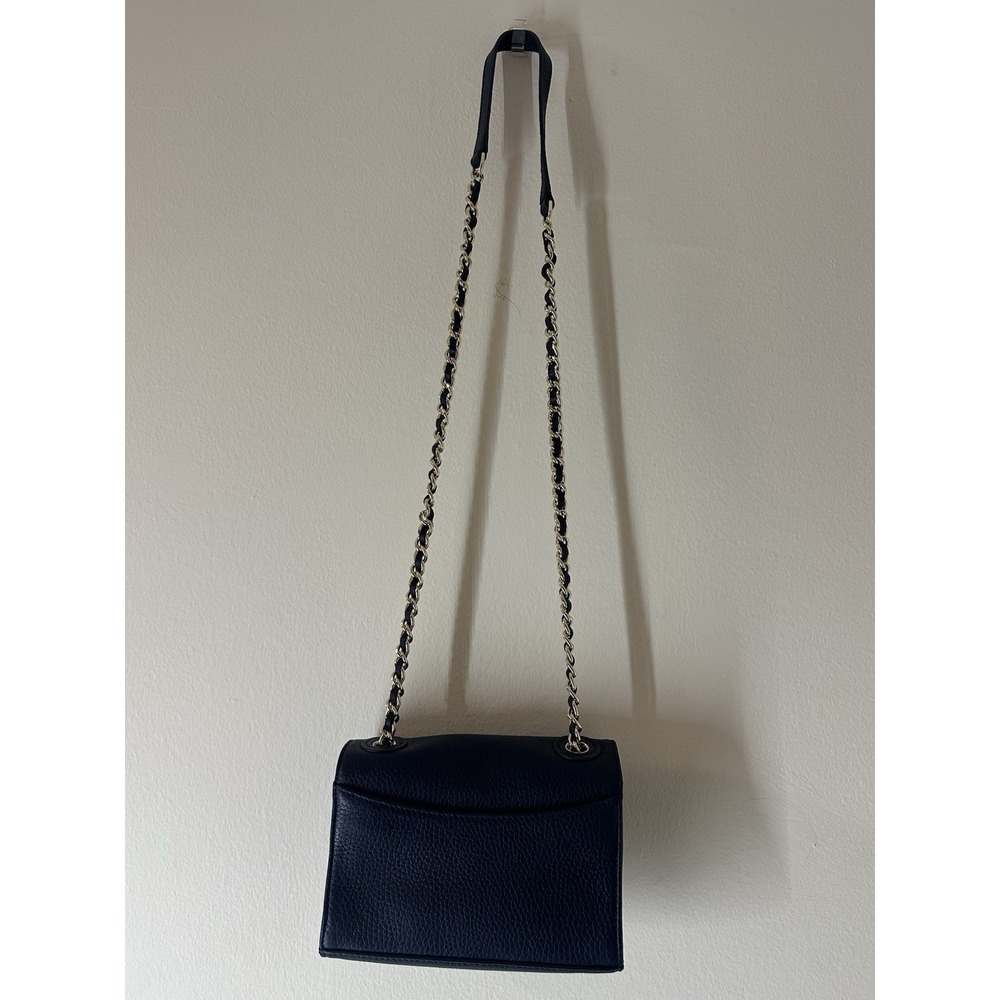 New Tory Burch CHELSEA PEBBLED CROSSBODY BAG color Navy Blue - Picture 3 of 10